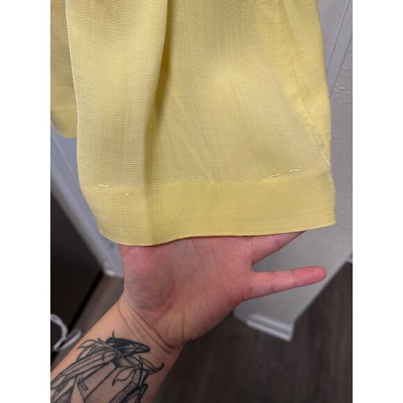 Sandro Minimalist Butter Yellow Tailored Pleated Cut Out Dress Size XS - Picture 12 of 12